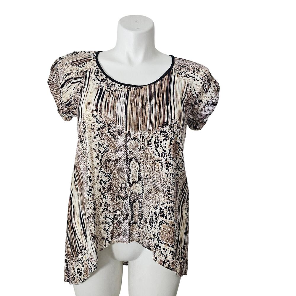 Lola P Women's Short Sleeve Shirt - High-Low Hem sz L